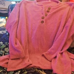 Pink Lily Soft Pink Button-Up Sweater